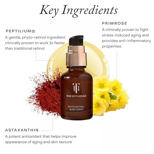 True Botanicals Phyto Retinol Sleep Serum | Nightly Anti-Aging Serum | Retinol Alternative | Targets Fine Lines & Wrinkles | Dermatologist Tested, All Natural, Vegan | 1 fl oz (30 ml) Avelisse