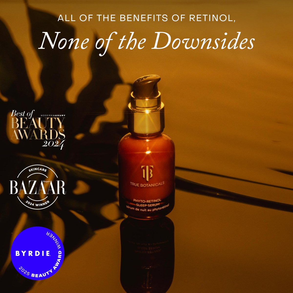 True Botanicals Phyto Retinol Sleep Serum | Nightly Anti-Aging Serum | Retinol Alternative | Targets Fine Lines & Wrinkles | Dermatologist Tested, All Natural, Vegan | 1 fl oz (30 ml) Avelisse
