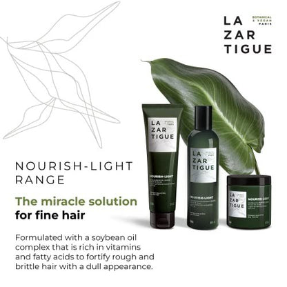 Lazartigue Nourish Light Conditioner - Botanical & Vegan, Silicone-Free, Soybean Oil Enriched Lightweight Hydration for Dry, Fine Hair, 5.1 Fl Oz