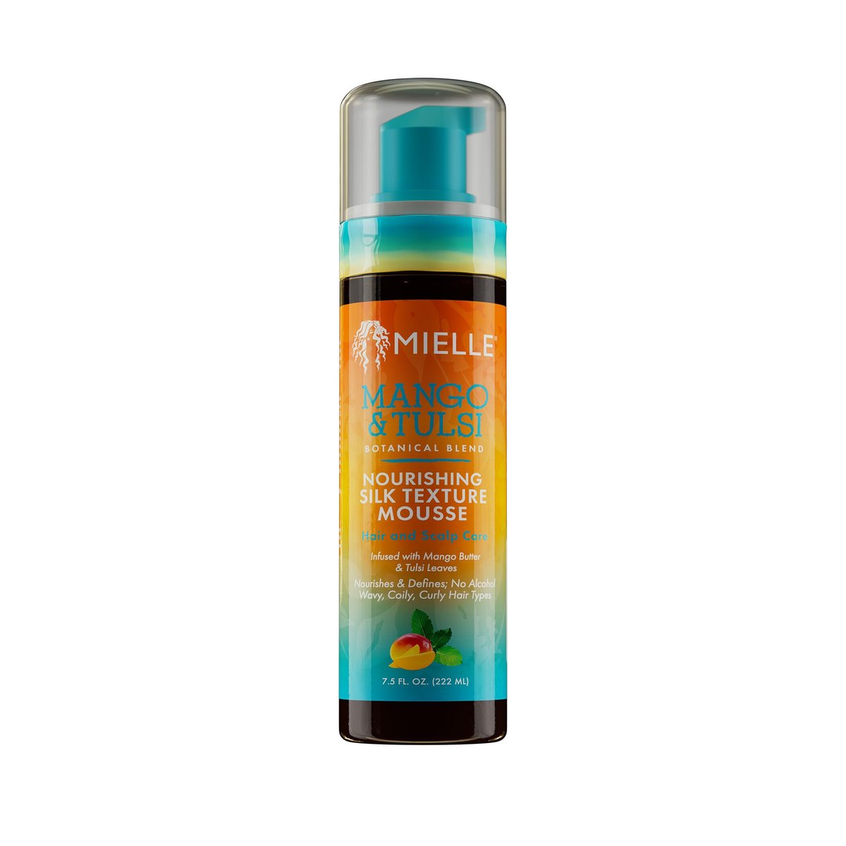 Mielle Organics Mango & Tulsi Nourishing Silk Texture Hair Mousse - Weightless Foam & Styling Mousse for Curly Hair - Conditions, Hydrates & Adds Shine (7.5 Fl Oz) Avelisse