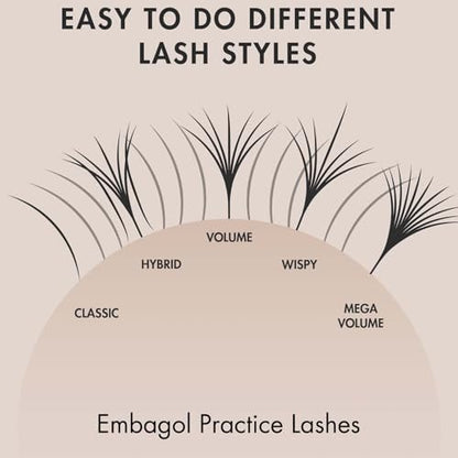 Embagol Lash Extension Practice Kit for Beginners – Professional Eyelash Training Mannequin Head Set with Practice Lashes Avelisse