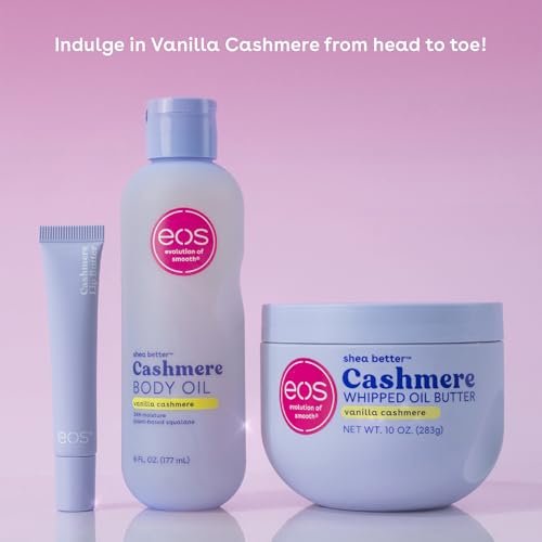 eos Cashmere Oil Vanilla - 24 Hour Moisture Body Oil with Plant-Based Squalane, 6 fl oz Avelisse