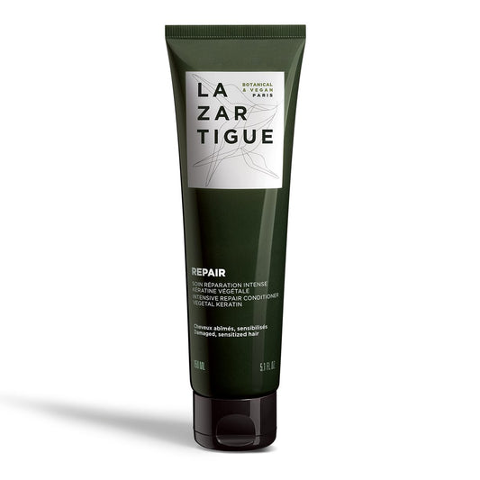 Lazartigue Repair Conditioner with Vegetal Keratin & Hyaluronic Acid – Restorative Care for Damaged Hair, Vegan, Sulfate & Silicone Free (5.2 Fl Oz)