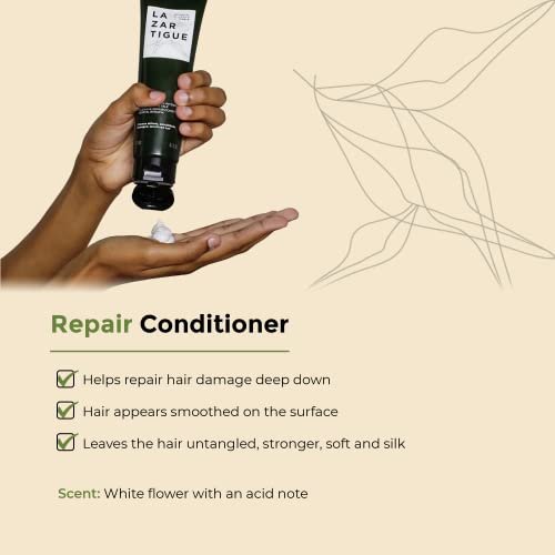 Lazartigue Repair Conditioner with Vegetal Keratin & Hyaluronic Acid – Restorative Care for Damaged Hair, Vegan, Sulfate & Silicone Free (5.2 Fl Oz) - görsel 6
