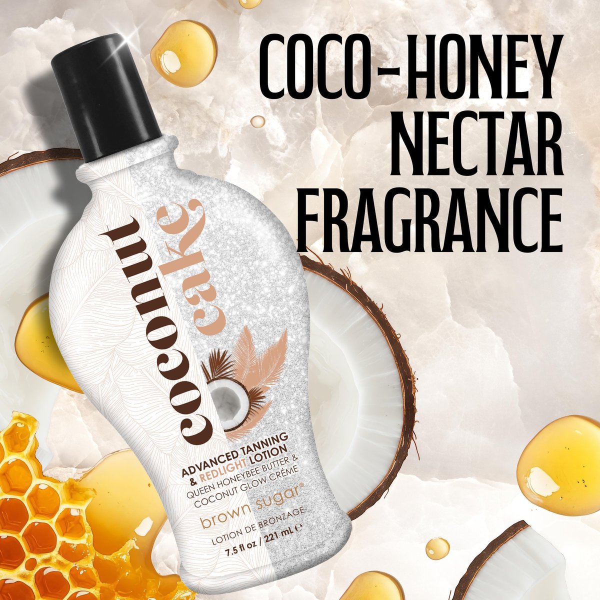 Brown Sugar Coconut Cake Tanning Lotion - Advanced Tanning & Red Light Blend with Royal Honey, Coconut Butter, Collagen & Hyaluronic Acid, 7.5 Fl Oz Avelisse