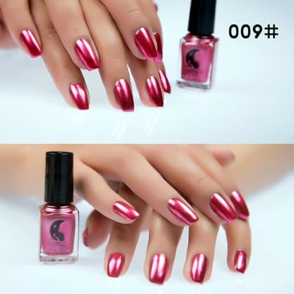 IMGDD Pink Metallic Nail Polish 09 – Mirror Shiny, Quick Dry, Long-Lasting Metal Nail Lacquer (6ml / 0.22 Fl Oz)