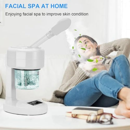 JOSTZHXIN Facial Steamer Nano Ionic Face Steamer with Extendable Arm, 360° Rotating Nozzle for Home or Salon Use Avelisse