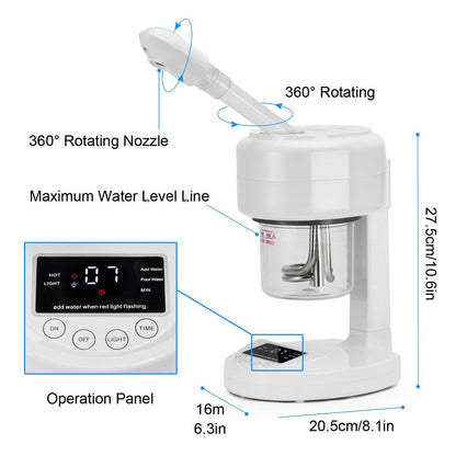 JOSTZHXIN Facial Steamer Nano Ionic Face Steamer with Extendable Arm, 360° Rotating Nozzle for Home or Salon Use Avelisse