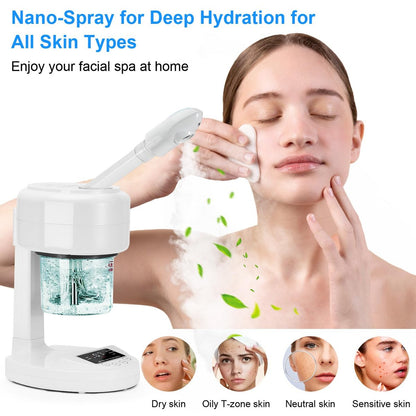 JOSTZHXIN Facial Steamer Nano Ionic Face Steamer with Extendable Arm, 360° Rotating Nozzle for Home or Salon Use Avelisse