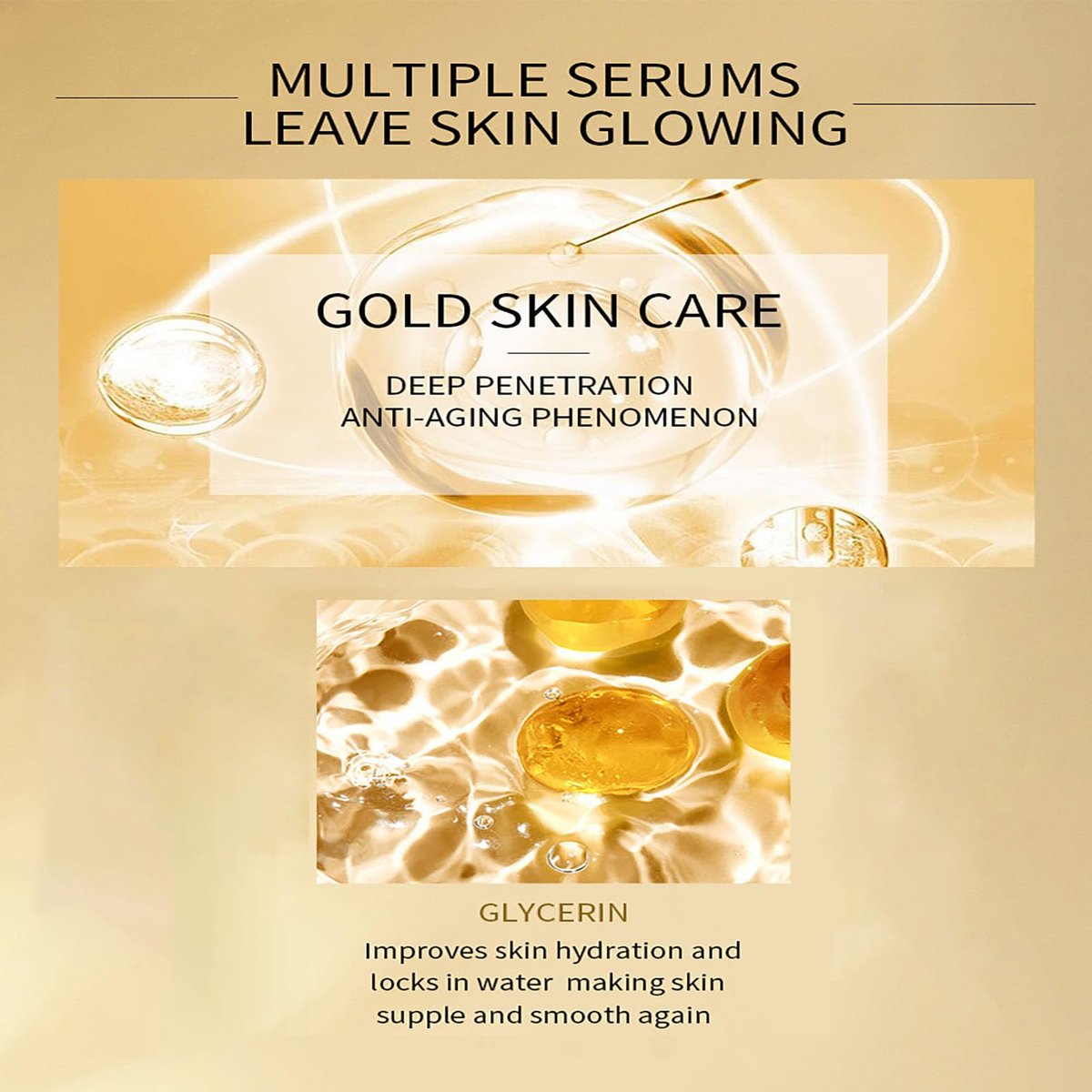 24K Gold Serum for Face, 2-Pack: Anti-Aging Moisturizer with Vitamin C, Collagen Booster & Hyaluronic Acid for Dark Spots & Fine Lines, 2.02 fl oz - görsel 11