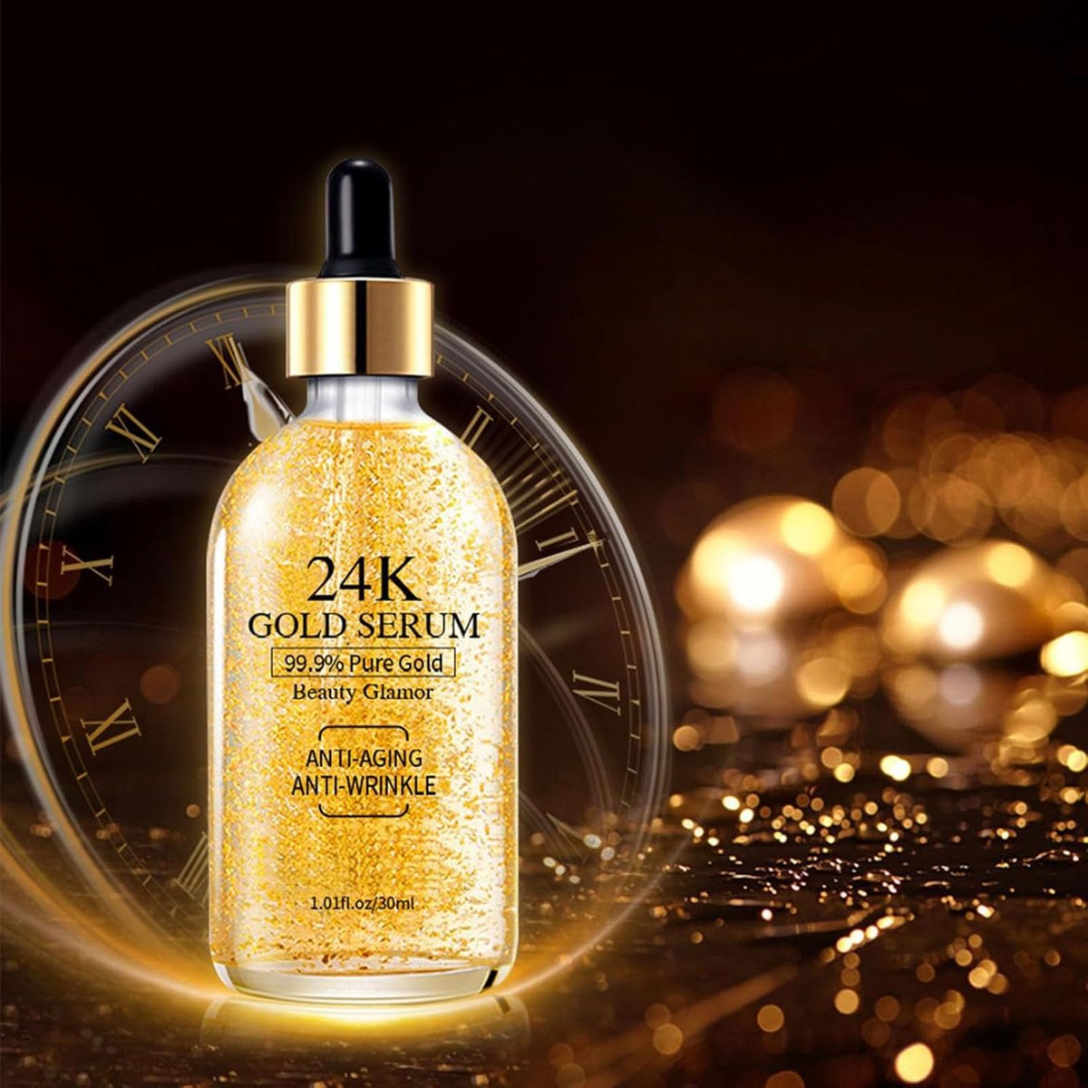24K Gold Serum for Face, 2-Pack: Anti-Aging Moisturizer with Vitamin C, Collagen Booster & Hyaluronic Acid for Dark Spots & Fine Lines, 2.02 fl oz - görsel 9