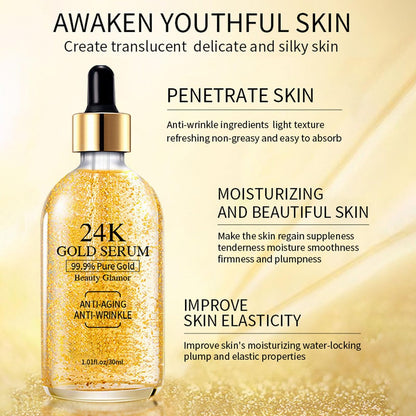 24K Gold Serum for Face, 2-Pack: Anti-Aging Moisturizer with Vitamin C, Collagen Booster & Hyaluronic Acid for Dark Spots & Fine Lines, 2.02 fl oz