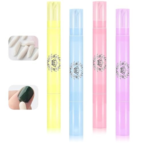 Nail Polish Corrector Pen 4-Pack with 20 Refill Tips - Precision Nail Polish Remover Tool for Clean Edges & Nail Art Correction