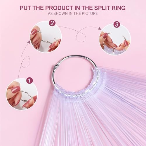 50Pcs Clear Fan Shape Nail Color Swatches Sticks with Ring - Transparent Acrylic Nail Art Polish Display Tips for Manicure Practice - görsel 8