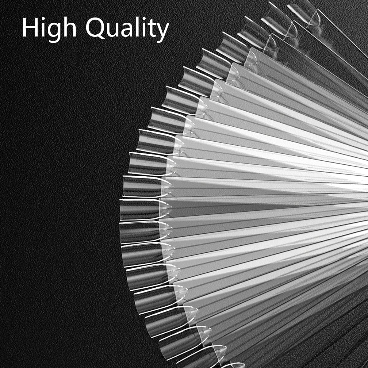50Pcs Clear Fan Shape Nail Color Swatches Sticks with Ring - Transparent Acrylic Nail Art Polish Display Tips for Manicure Practice - görsel 3