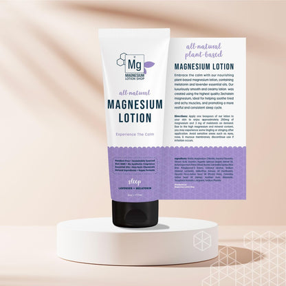 Lavender Scented Melatonin Magnesium Lotion for Sleep | 250 mg Zechstein Magnesium & 3 mg Melatonin per Teaspoon | 6 oz | Relaxing Aromatherapy | Made in USA Avelisse