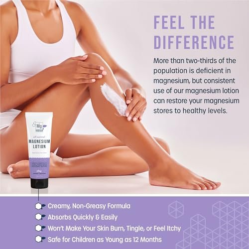 Lavender Scented Melatonin Magnesium Lotion for Sleep | 250 mg Zechstein Magnesium & 3 mg Melatonin per Teaspoon | 6 oz | Relaxing Aromatherapy | Made in USA Avelisse