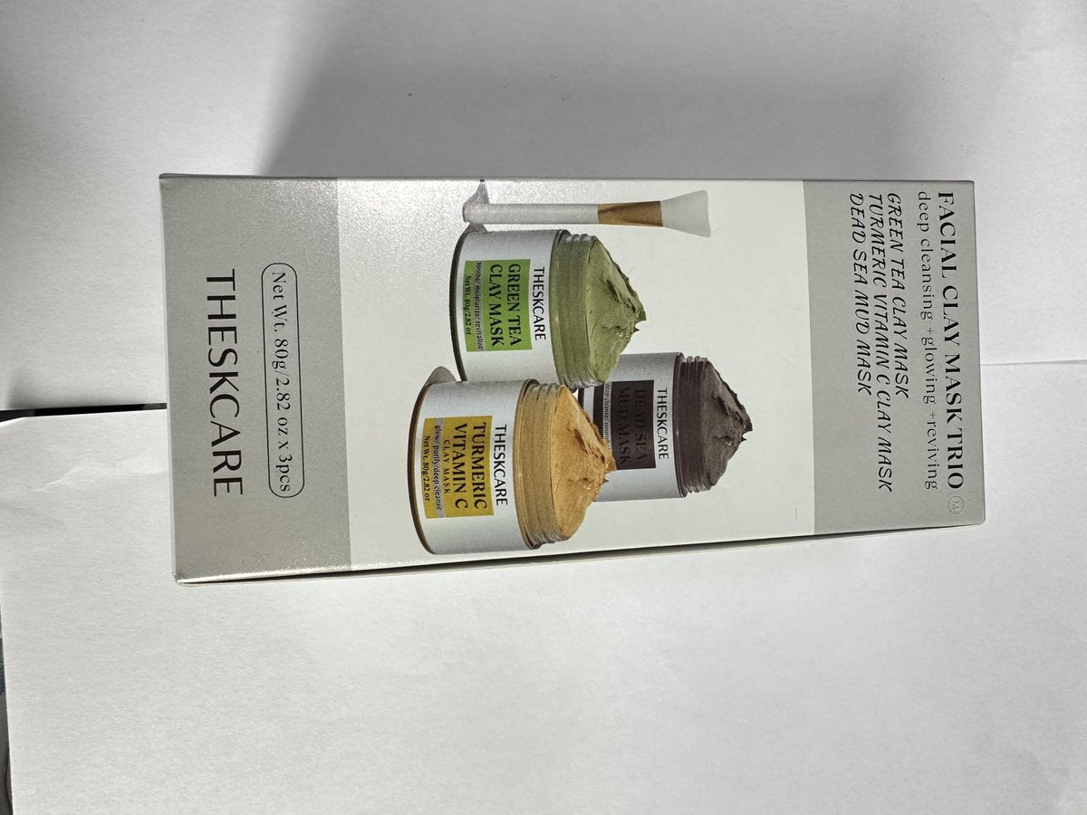 THESKCARE 3 PCS Clay Mask Set - Turmeric Vitamin C, Dead Sea Mud & Green Tea Face Masks for Oil Control, Deep Cleaning & Radiant Skin (240g each) - görsel 7