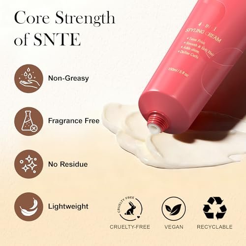 4-in-1 Styling Cream for Flyaways & Curl Defining - Non-Greasy Smoothing Cream for Women & Kids, Add Shine, Slick Back Hair, No White Flakes or Chemical Flavors - Fly Away Hair Tamer Avelisse