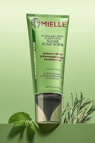 Mielle Organics Rosemary & Mint Sugar Exfoliating Scalp Scrub - Gentle Pre-Shampoo Dry Scalp Treatment for Oil & Product Buildup - Biotin Infused Non-Drying, Moisturizing Formula (6 Fl Oz) - görsel 6