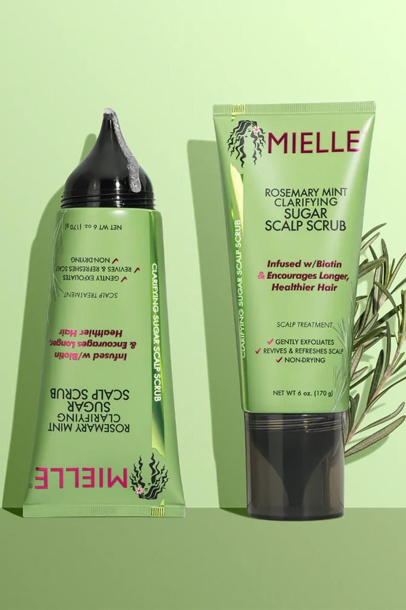 Mielle Organics Rosemary & Mint Sugar Exfoliating Scalp Scrub - Gentle Pre-Shampoo Dry Scalp Treatment for Oil & Product Buildup - Biotin Infused Non-Drying, Moisturizing Formula (6 Fl Oz) - görsel 11