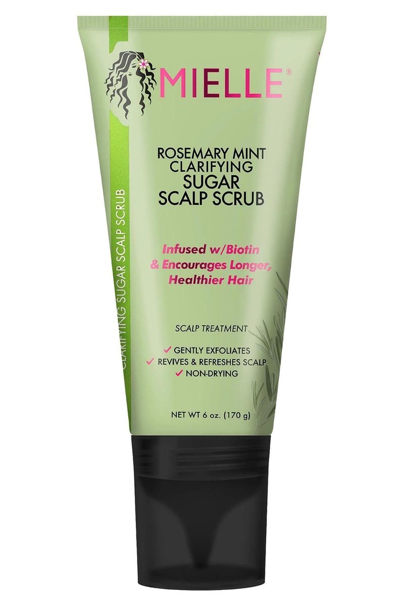 Mielle Organics Rosemary & Mint Sugar Exfoliating Scalp Scrub - Gentle Pre-Shampoo Dry Scalp Treatment for Oil & Product Buildup - Biotin Infused Non-Drying, Moisturizing Formula (6 Fl Oz) - görsel 1