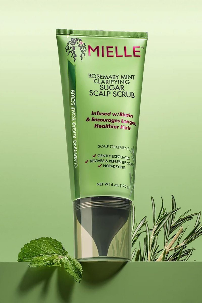 Mielle Organics Rosemary & Mint Sugar Exfoliating Scalp Scrub - Gentle Pre-Shampoo Dry Scalp Treatment for Oil & Product Buildup - Biotin Infused Non-Drying, Moisturizing Formula (6 Fl Oz) - görsel 5