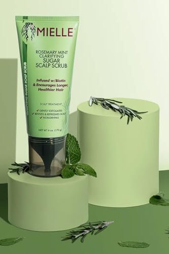 Mielle Organics Rosemary & Mint Sugar Exfoliating Scalp Scrub - Gentle Pre-Shampoo Dry Scalp Treatment for Oil & Product Buildup - Biotin Infused Non-Drying, Moisturizing Formula (6 Fl Oz) - görsel 10