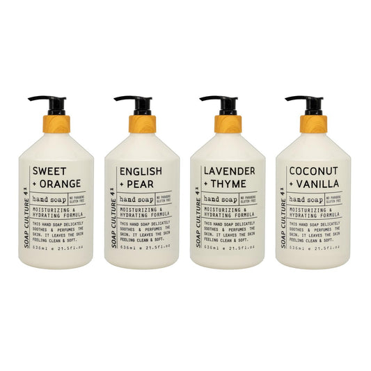 Home & Body Company Soap Culture 41 Hand Soap Collection - 21.5 fl oz (Pack of 4) - Luxurious, Moisturizing Hand Wash Avelisse