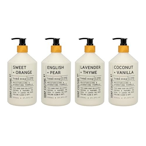 Home & Body Company Soap Culture 41 Hand Soap Collection - 21.5 fl oz (Pack of 4) - Luxurious, Moisturizing Hand Wash Avelisse