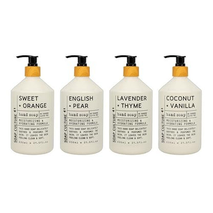 Home & Body Company Soap Culture 41 Hand Soap Collection - 21.5 fl oz (Pack of 4) - Luxurious, Moisturizing Hand Wash Avelisse