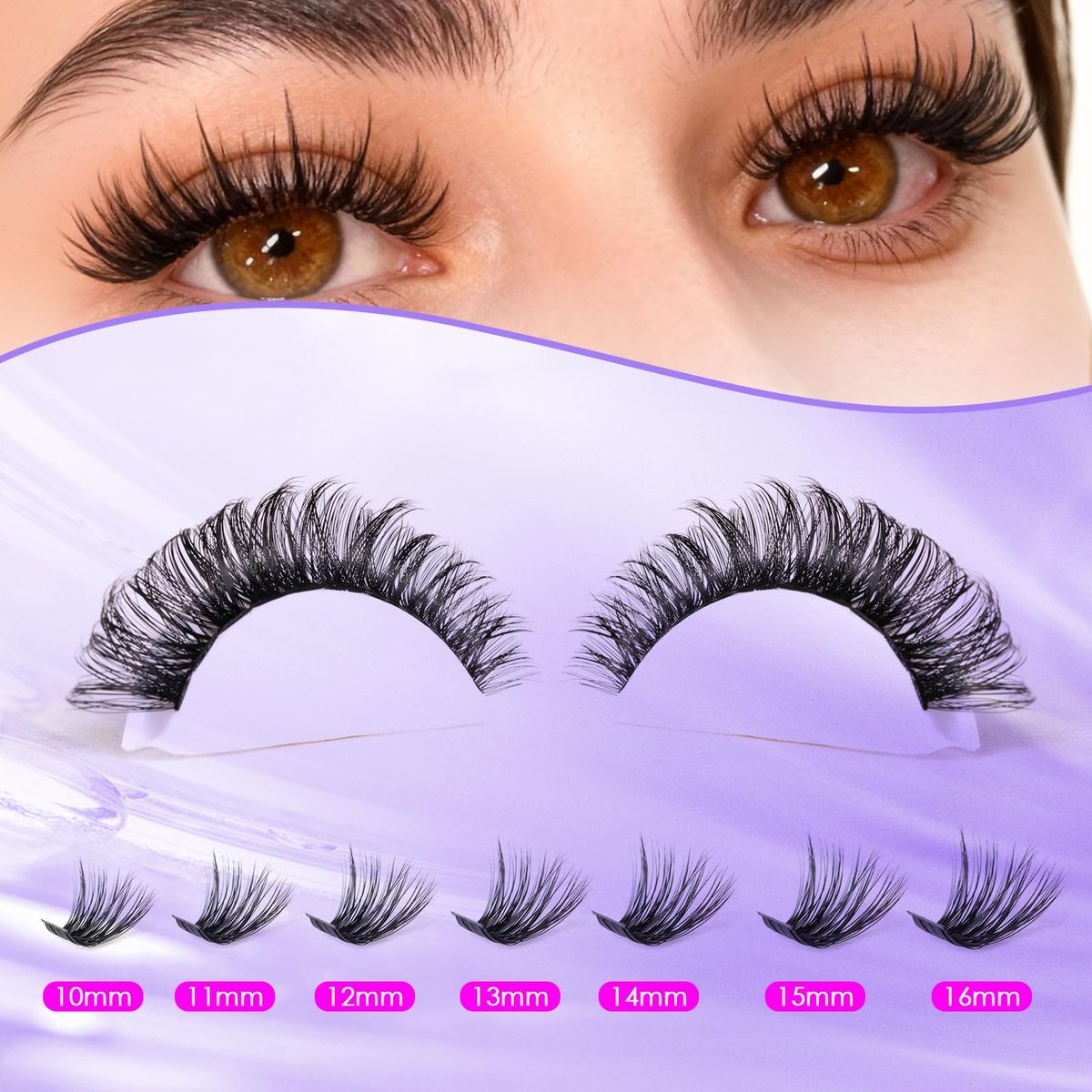 Ocean Pearl 320pcs 3D Thick Lash Clusters Kit - 60D+80D Eyelash Extensions with Adhesive, Sealer, Remover & Tweezers - görsel 15