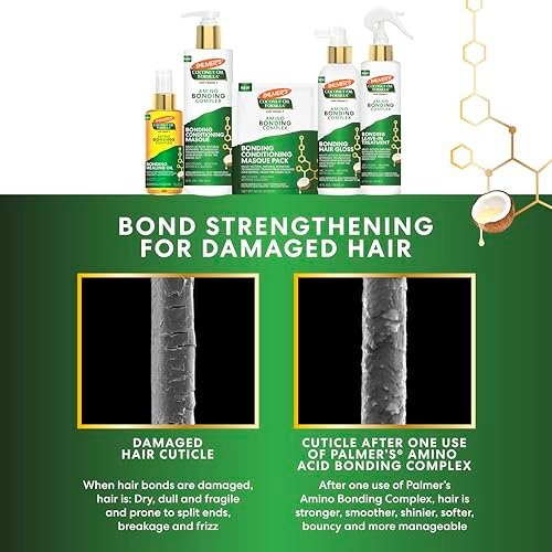 Palmer's Amino Bonding Complex Leave-In Conditioner Spray - Strengthening & Anti-Frizz with Coconut Oil & Vitamin E, Heat Protectant, 6.7 oz Avelisse