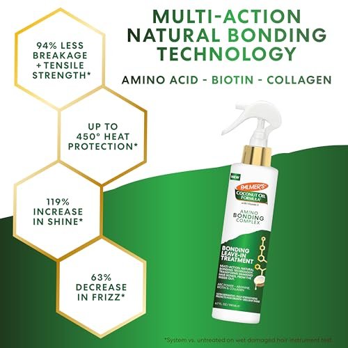 Palmer's Amino Bonding Complex Leave-In Conditioner Spray - Strengthening & Anti-Frizz with Coconut Oil & Vitamin E, Heat Protectant, 6.7 oz Avelisse