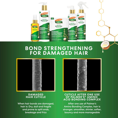 Palmer's Amino Bonding Complex Leave-In Conditioner Spray - Strengthening & Anti-Frizz with Coconut Oil & Vitamin E, Heat Protectant, 6.7 oz Avelisse