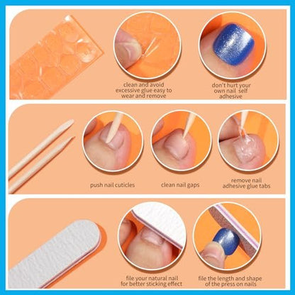 FANDAMEI 576PCS Press On Toenails - 24 Colors Short Fake Toe Nails with French Tip, Glitter, Glossy & Matte Finishes Avelisse