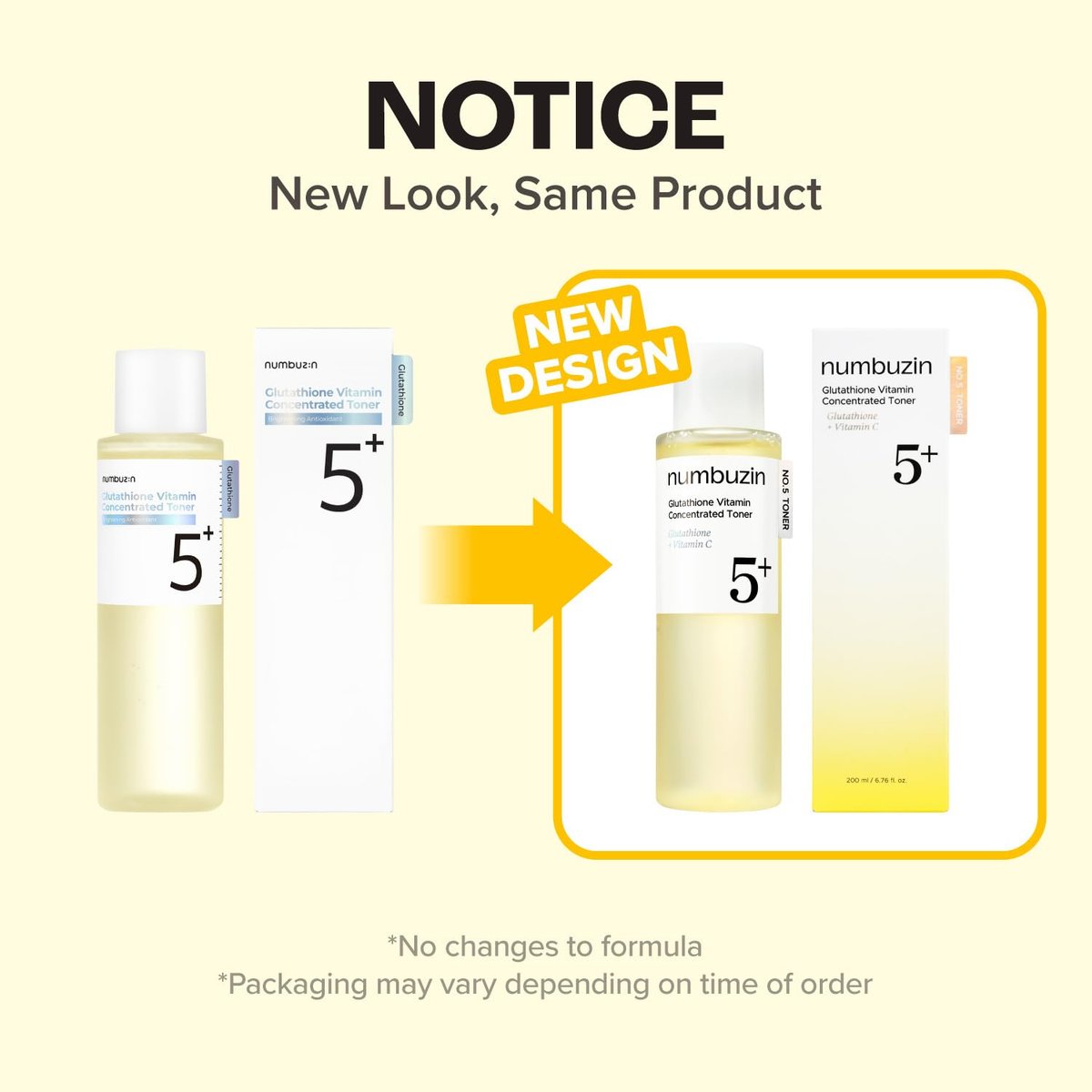 numbuzin No.5 Vitamin Boosting Essential Toner - Radiance-Boosting Toner for Uneven & Dull Skin with Glutathione, Vitamin C, Niacinamide - First Step Skincare, 6.76 fl oz (200ml) Avelisse