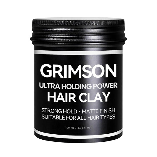 GRIMSON Hair Clay for Men - Strong Hold, Matte Finish, All Hair Types, Easy Wash Out, 100g/3.5oz