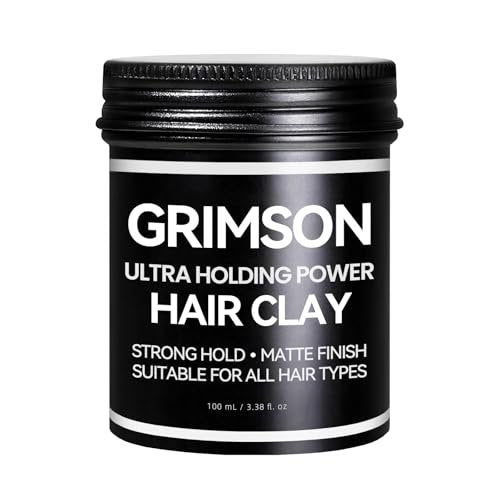 GRIMSON Hair Clay for Men - Strong Hold, Matte Finish, All Hair Types, Easy Wash Out, 100g/3.5oz - görsel 2
