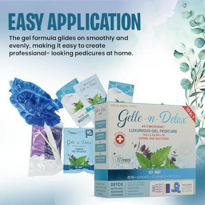 SPA REDI Luxurious Gel Pedicure Kit - Icy Mint - 10-in-1 Professional Foot Care