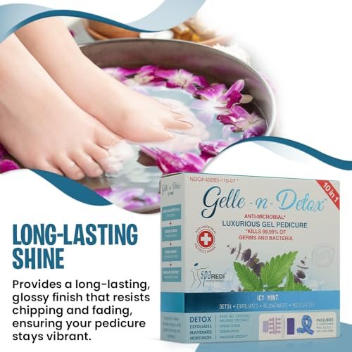 SPA REDI Luxurious Gel Pedicure Kit - Icy Mint - 10-in-1 Professional Foot Care - görsel 14