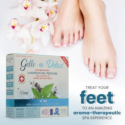 SPA REDI Luxurious Gel Pedicure Kit - Icy Mint - 10-in-1 Professional Foot Care