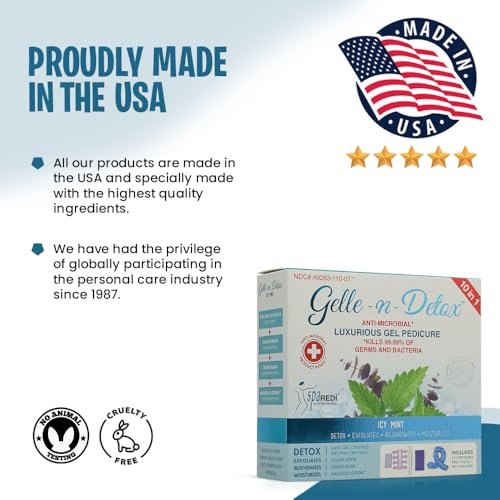 SPA REDI Luxurious Gel Pedicure Kit - Icy Mint - 10-in-1 Professional Foot Care - görsel 16