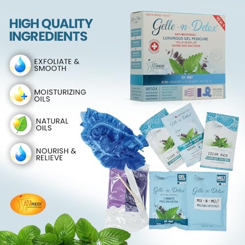 SPA REDI Luxurious Gel Pedicure Kit - Icy Mint - 10-in-1 Professional Foot Care - görsel 10