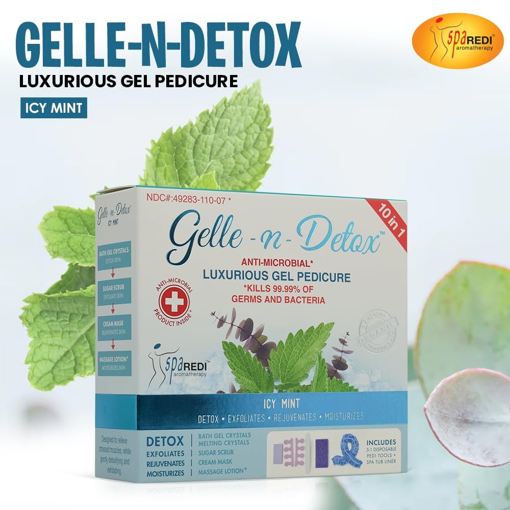 SPA REDI Luxurious Gel Pedicure Kit - Icy Mint - 10-in-1 Professional Foot Care - görsel 3