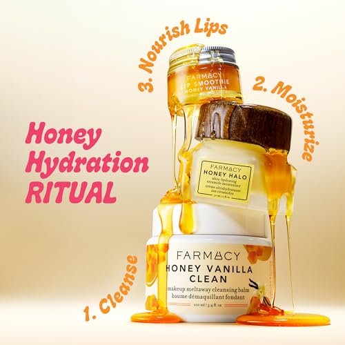 Farmacy Makeup Remover Cleansing Balm - Honey Vanilla Waterproof Makeup Remover Balm + Oil Cleanser for Face - Gently Melts Make Up + SPF - Hydrates + Softens Skin with Honey + Papaya (100ml) Avelisse