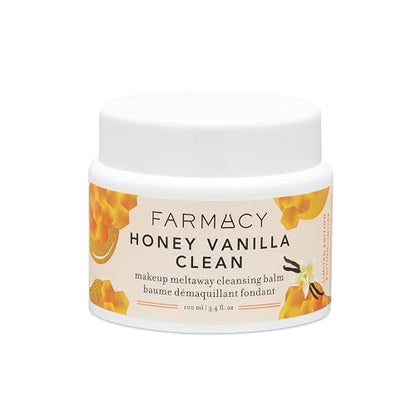 Farmacy Makeup Remover Cleansing Balm - Honey Vanilla Waterproof Makeup Remover Balm + Oil Cleanser for Face - Gently Melts Make Up + SPF - Hydrates + Softens Skin with Honey + Papaya (100ml) Avelisse