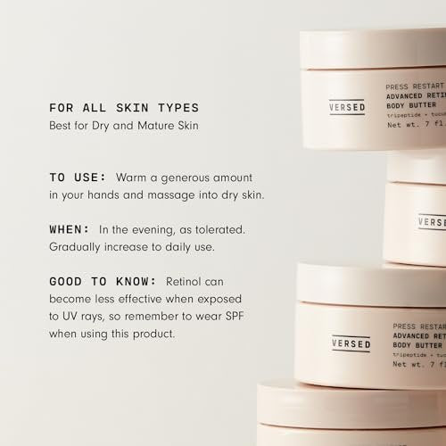 Versed Advanced Retinol Body Butter - Encapsulated Retinol Body Lotion & Skin Firming Cream with Tripeptide & Vitamin-Rich Butters, 7 oz Avelisse