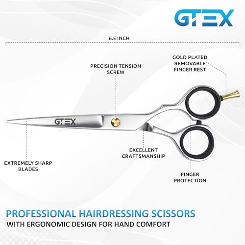 GTEX Professional 6.5 Inch Hair Scissors - Super Sharp Barber Shears for Precision Cutting - görsel 6