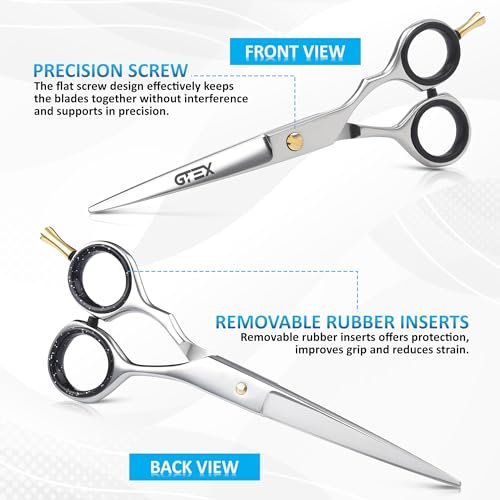 GTEX Professional 6.5 Inch Hair Scissors - Super Sharp Barber Shears for Precision Cutting - görsel 10